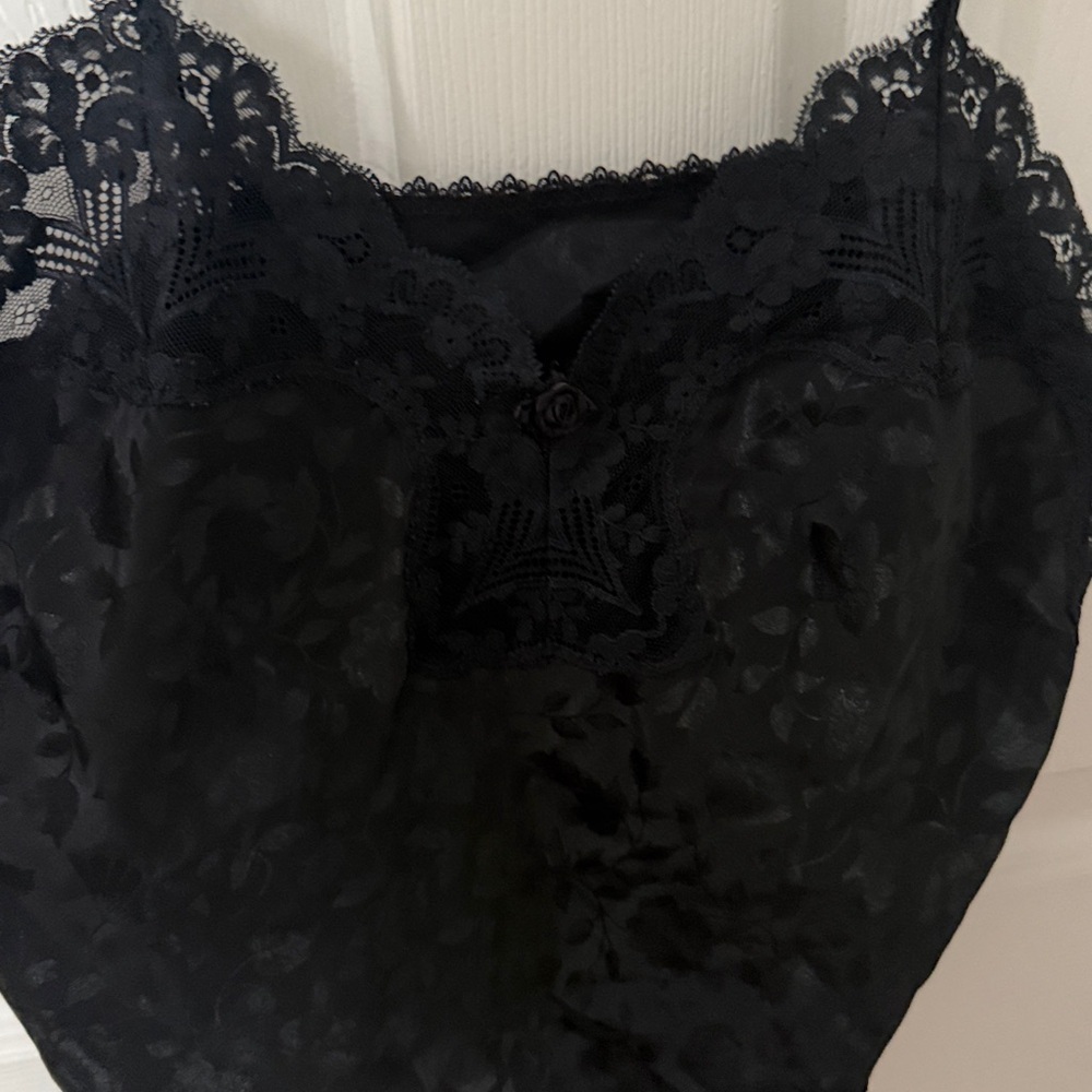 Black Lace Camisole Top vintage lingerie style medium - Picture 4 of 5